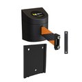 Montour Line Retr. Belt Barrier Black Removable Wall Mount, 13ft. Blk/Or Belt (M) WMX140-BK-BOD-RM-M-130